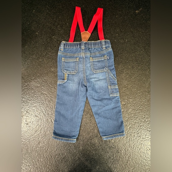 Oshkosh jeans with suspenders 9M - Picture 3 of 10